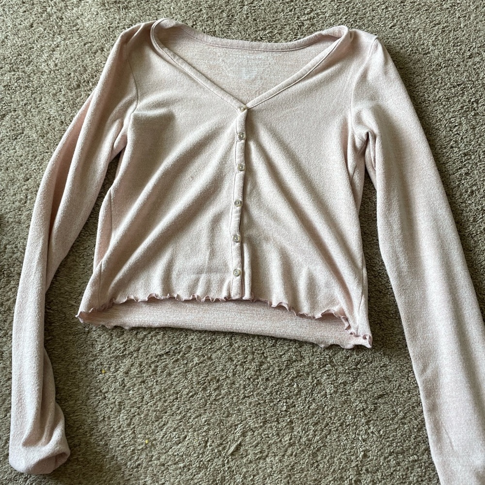 american eagle soft & sexy pink long sleeve